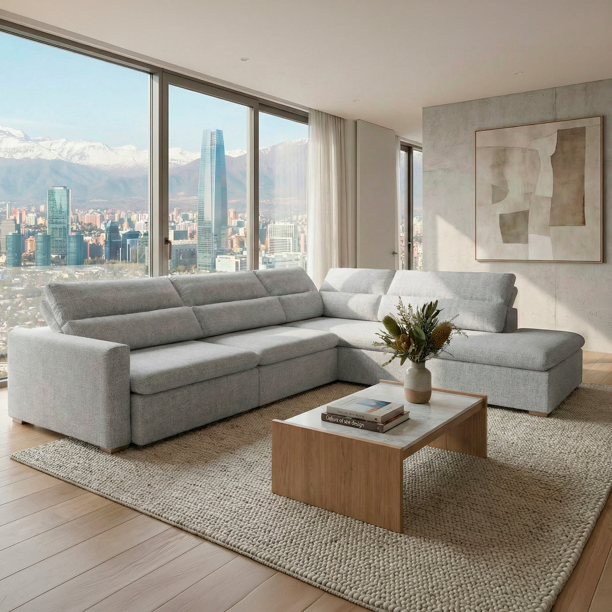 Sofá extensible y reclinable Dublin con Chaise Longue