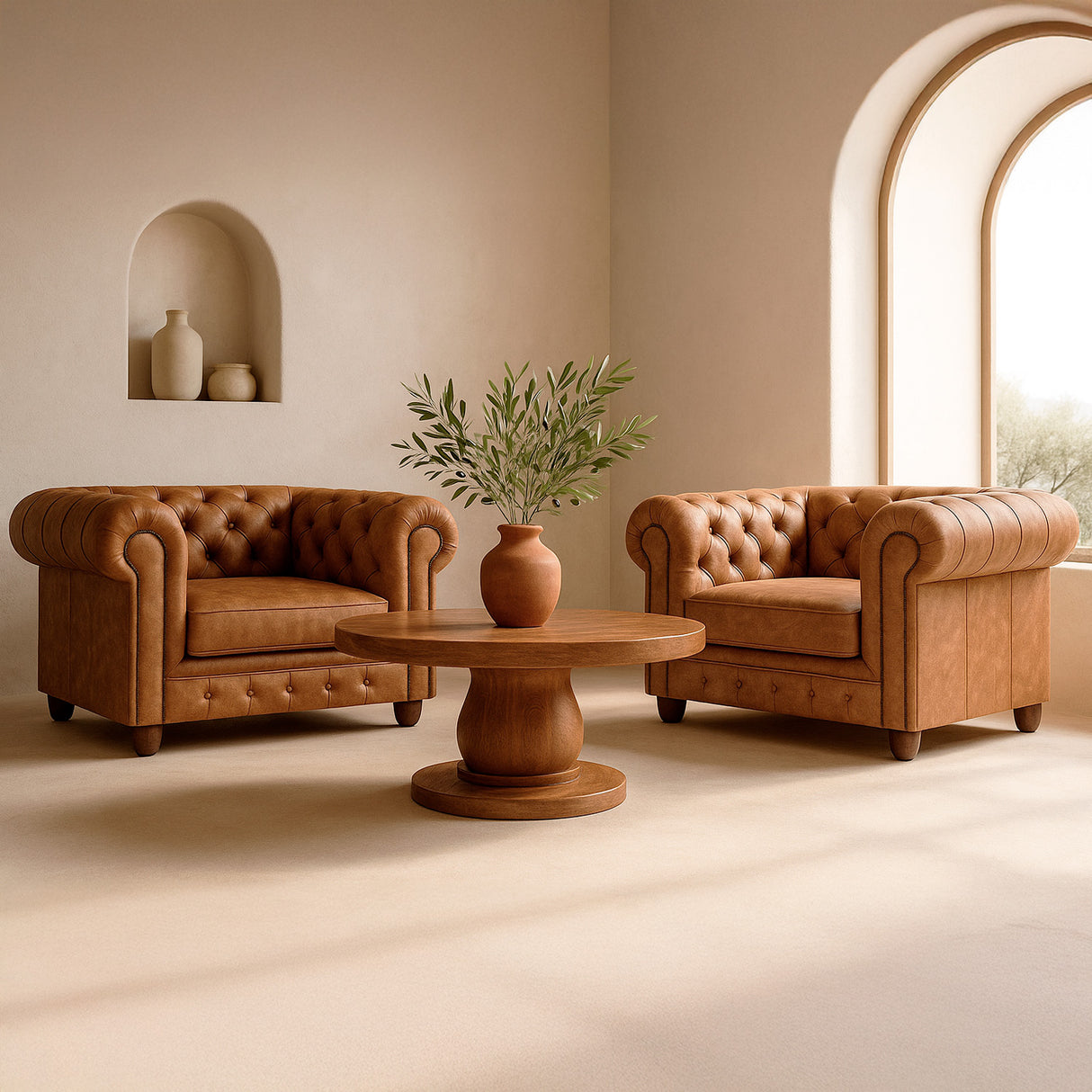 Poltrona de Cuero Chesterfield