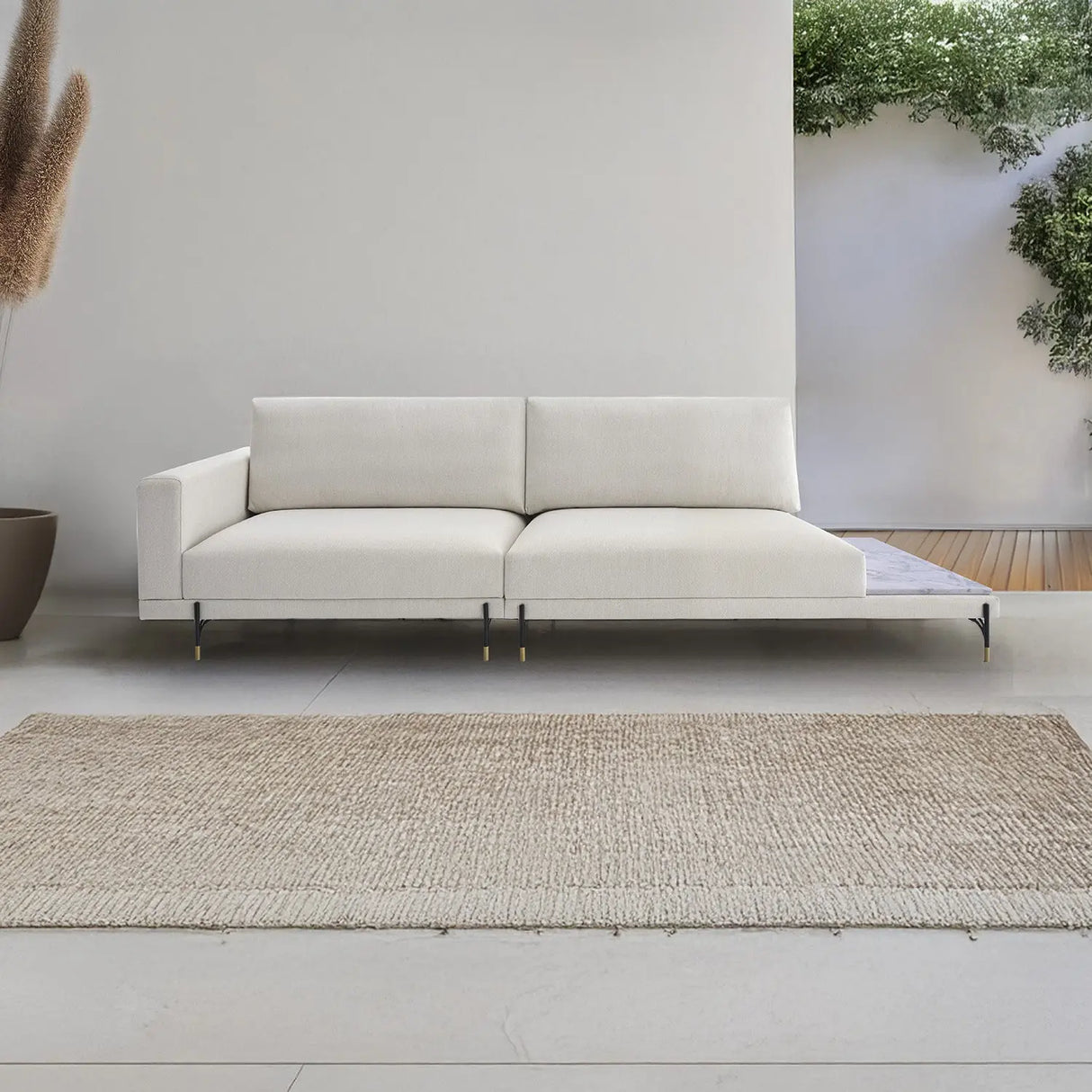 Sofá Cobble con Mesa de Mármol Di Qualita