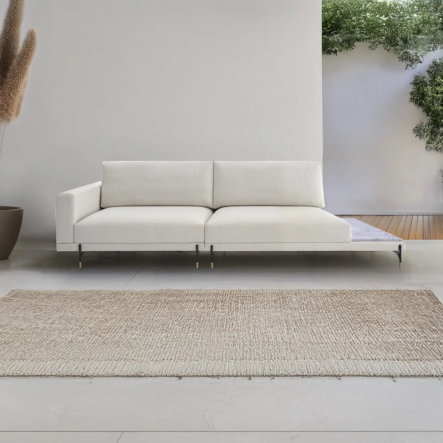 Sofá Cobble con Mesa de Mármol Di Qualita