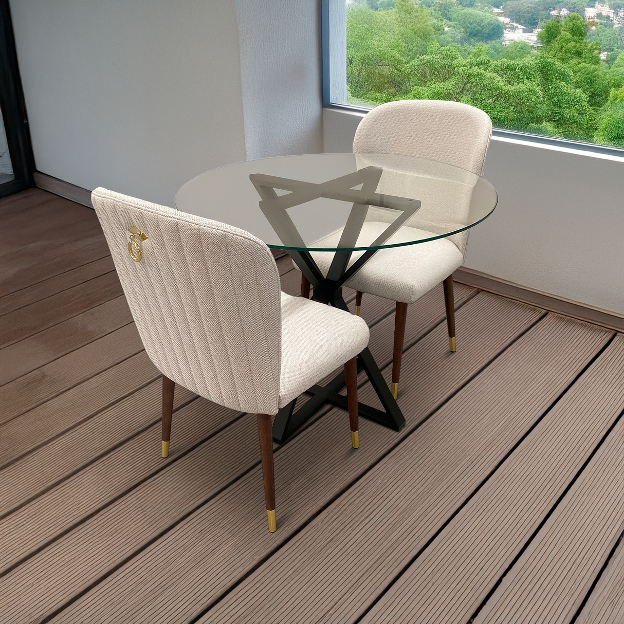 mesa de terraza 2 sillas / mesa lateral y dos sillas / juego de mesas más sillas / juego de mesa más 2 sillas / juego de mesa de terraza mas 2 sillas / set de mesas mas sillas / juego de 2 sillas / mesa lateral acero / mesa de terraza cubierta de vidrio