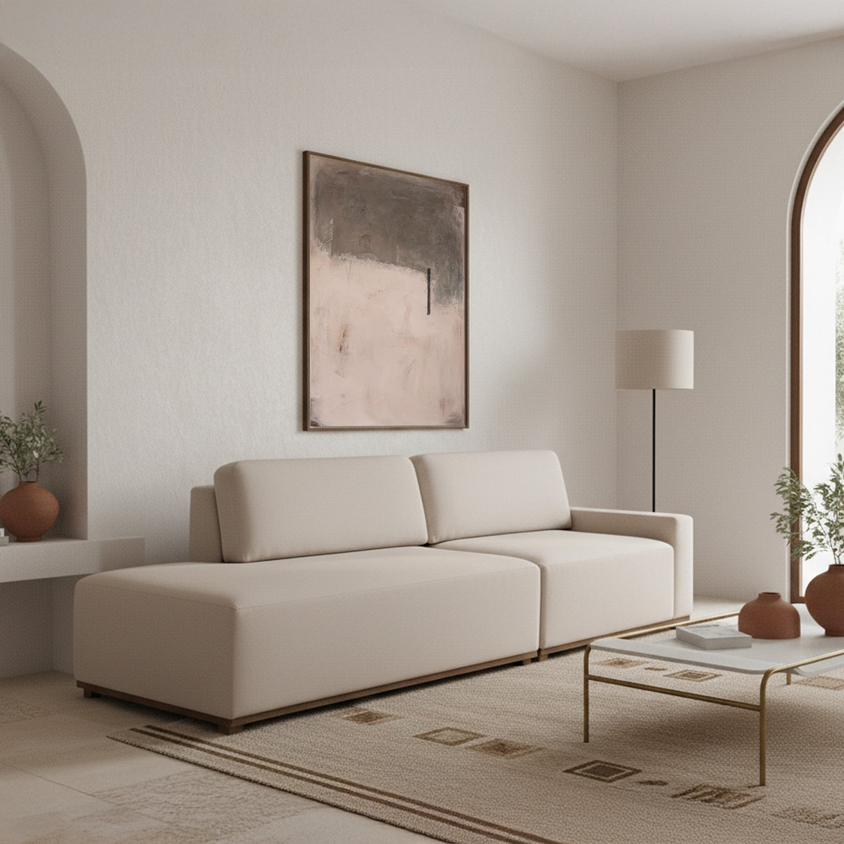 Sofá Piacenza con Pouf