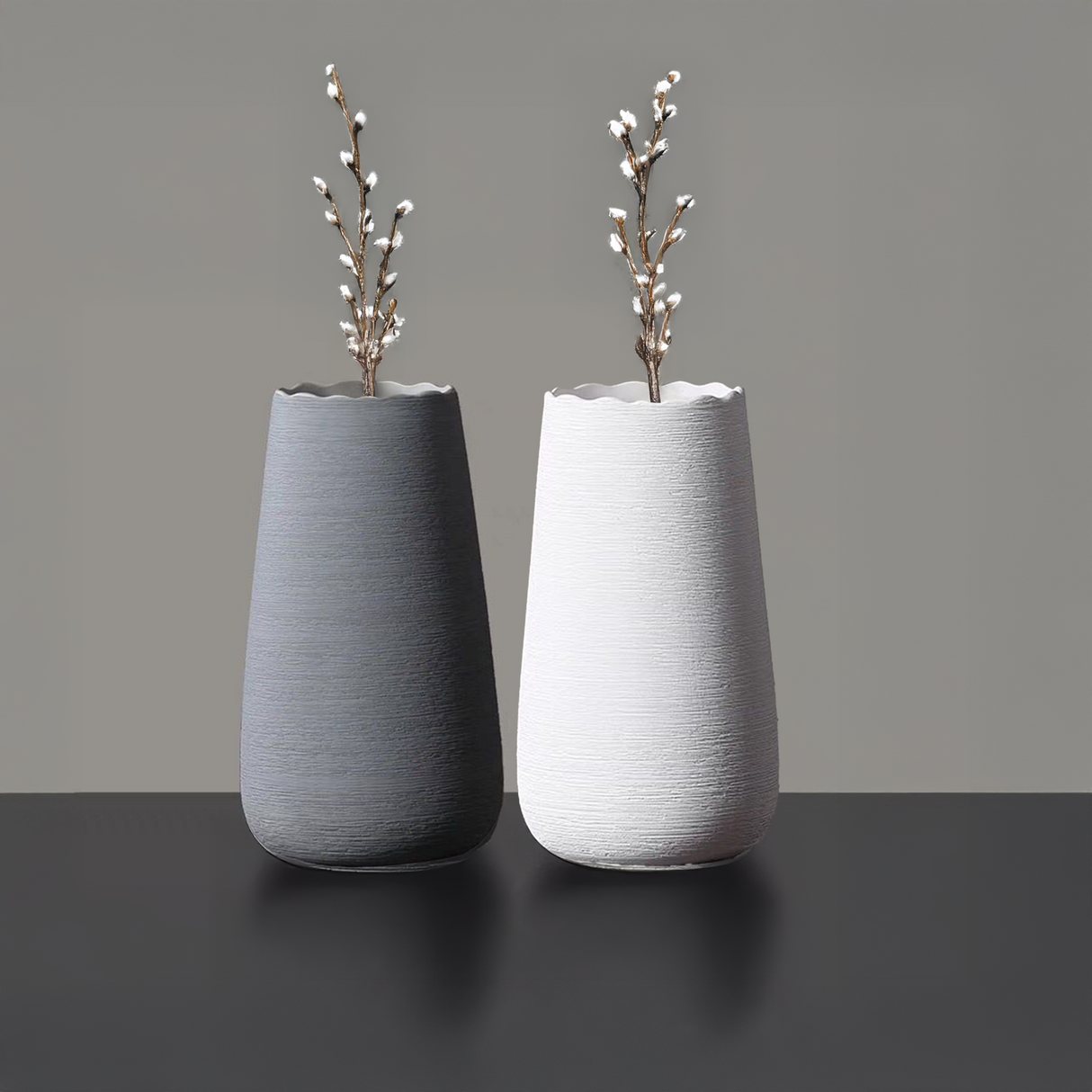 Jarrón Cilíndrico Kelida Porcelana