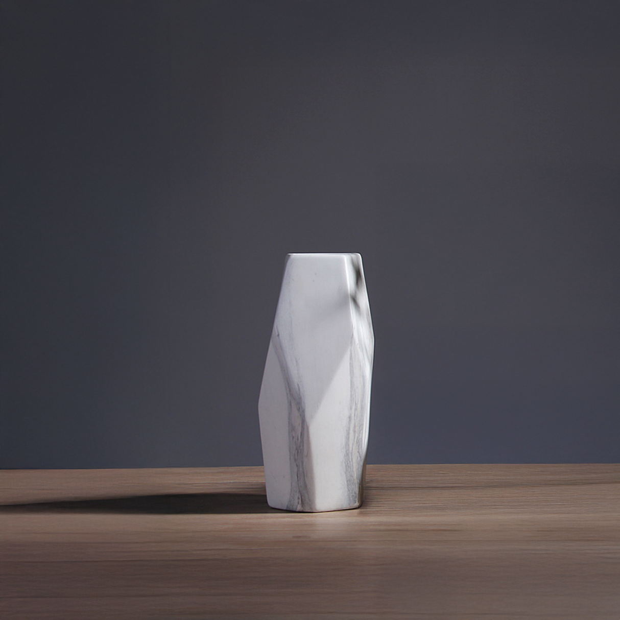 Jarrón Geométrico de cerámica blanca / jarrón elegante de cerámica blanca