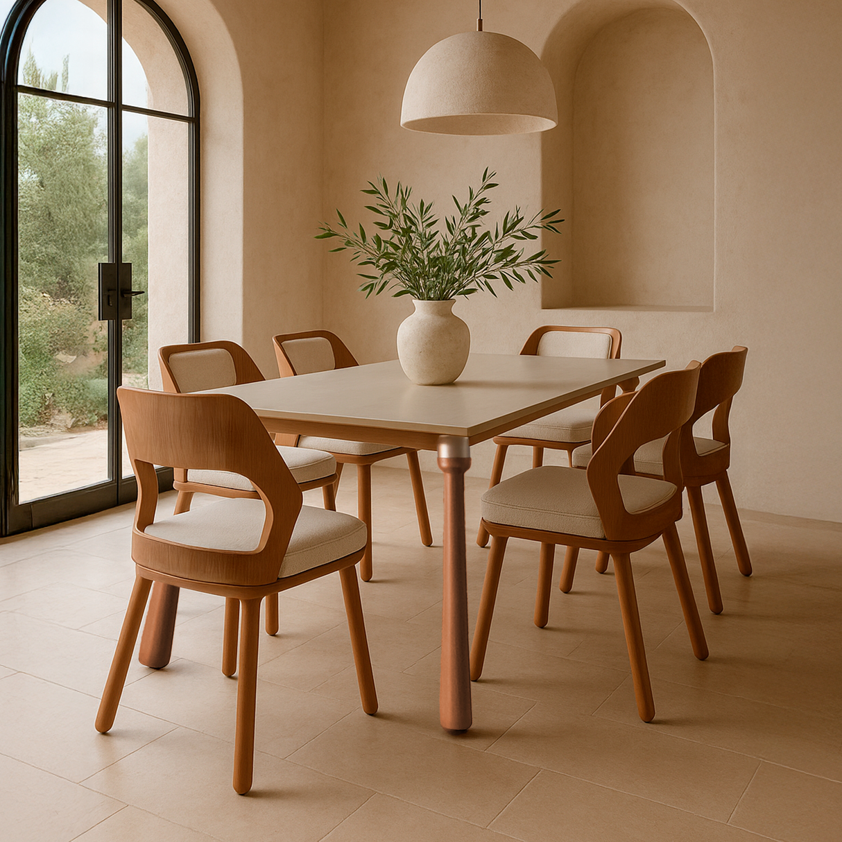 Mesa de comedor Cleonice y silla Eliana