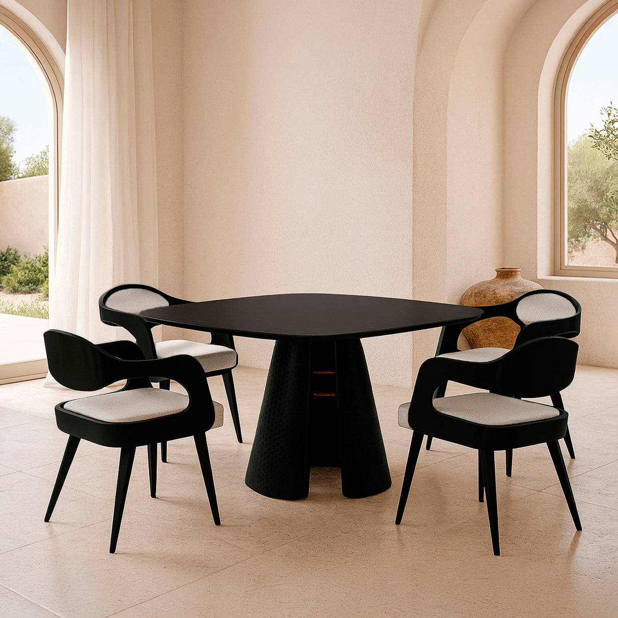 Mesa de comedor Rebeca y poltrona Salete