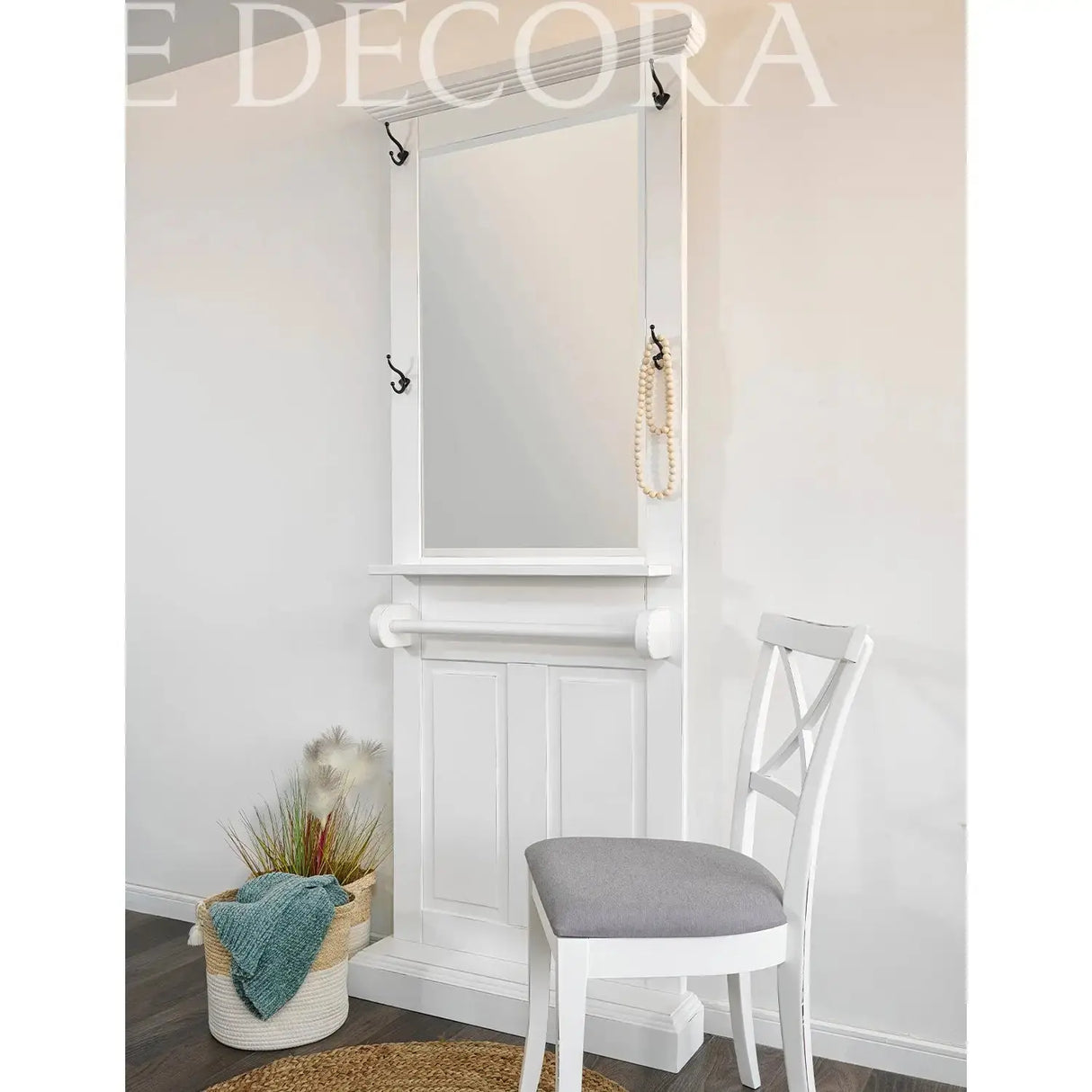 Perchero con Espejo Veracruz Blanco Re Decora