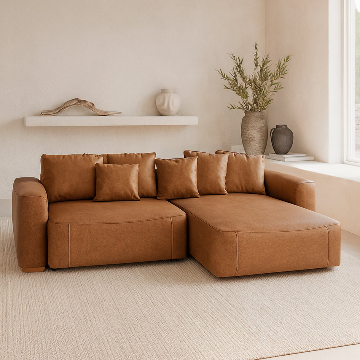 Sofá de Cuero Albany Extensible y Reclinable