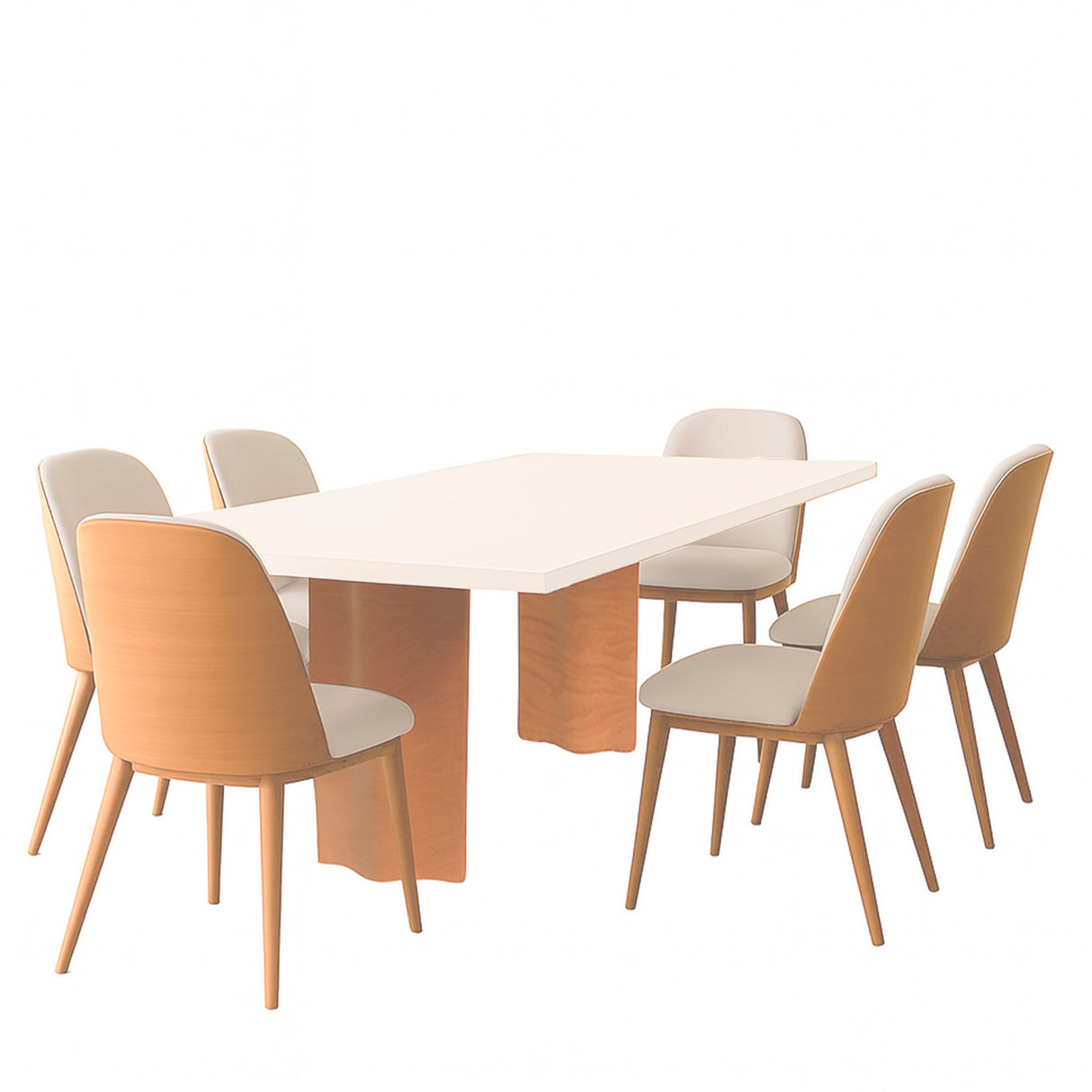 Mesa de comedor Ágata y silla Lavinia