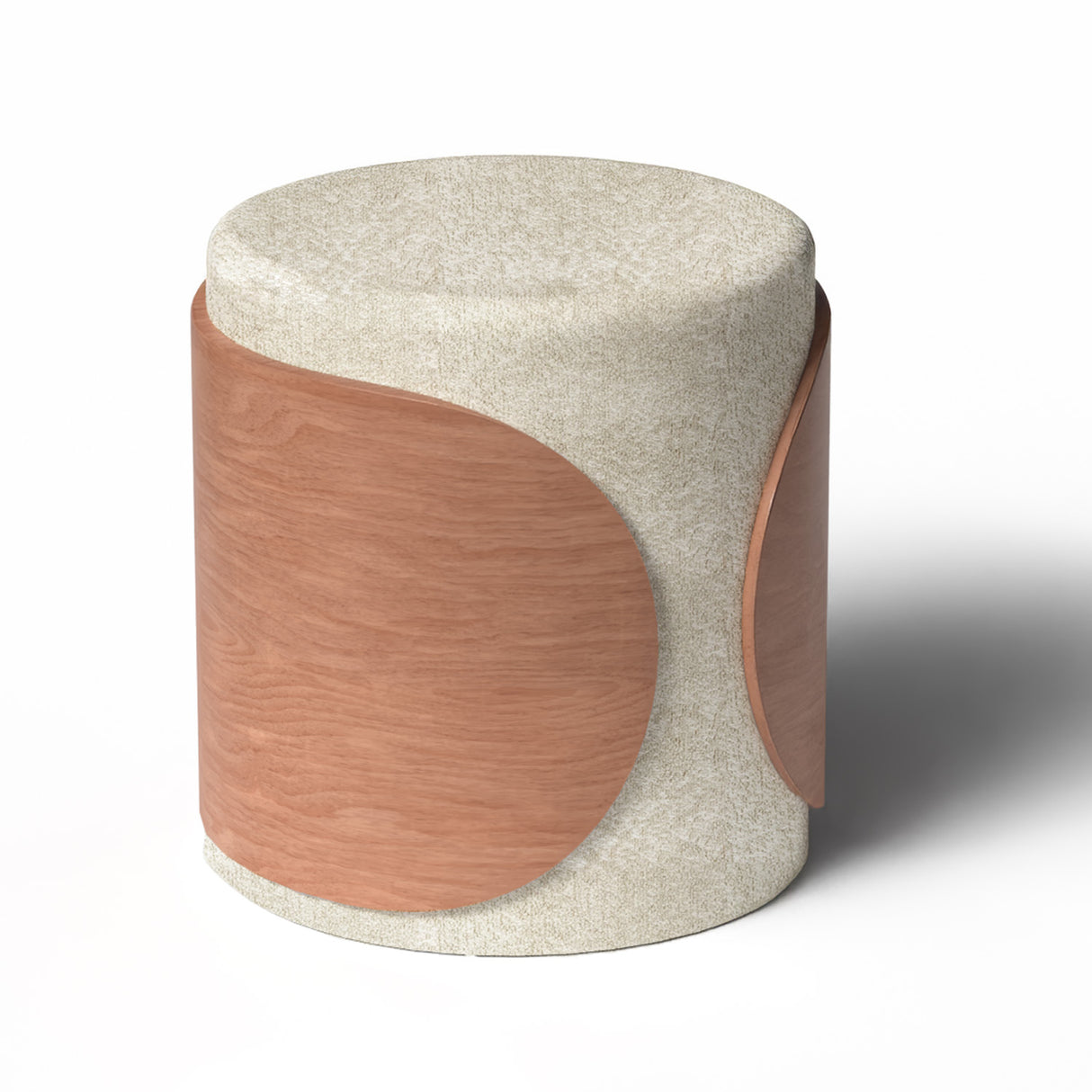 pouf redondo / pouf living / pouf blanco / pouf de madera