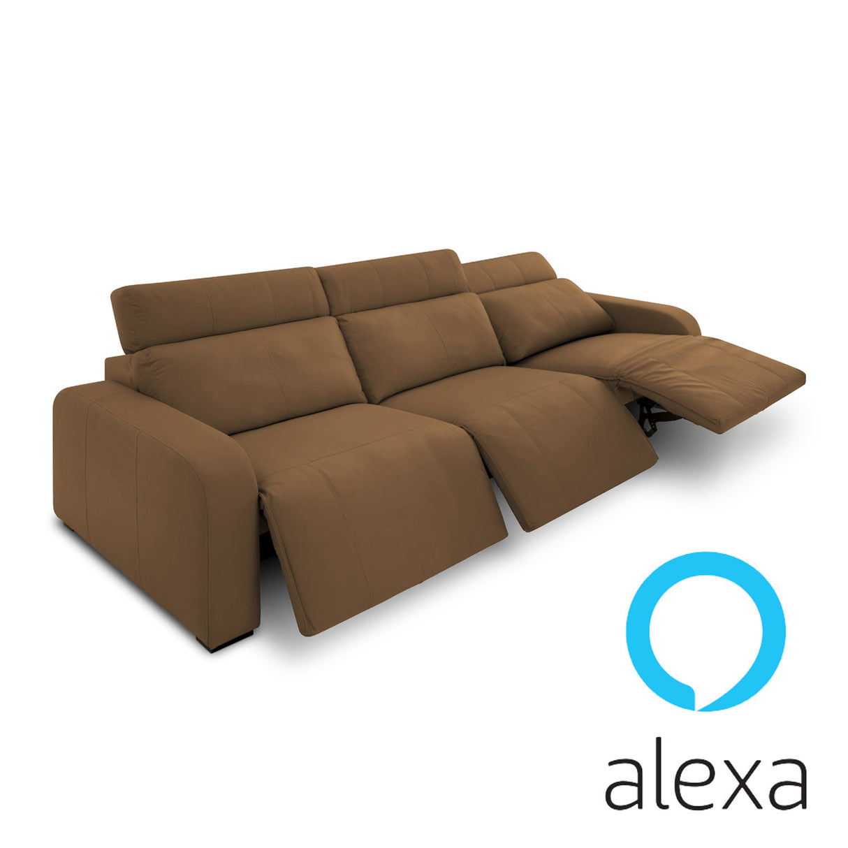 Sofá de Cuero Trivor Reclinable y Extensible