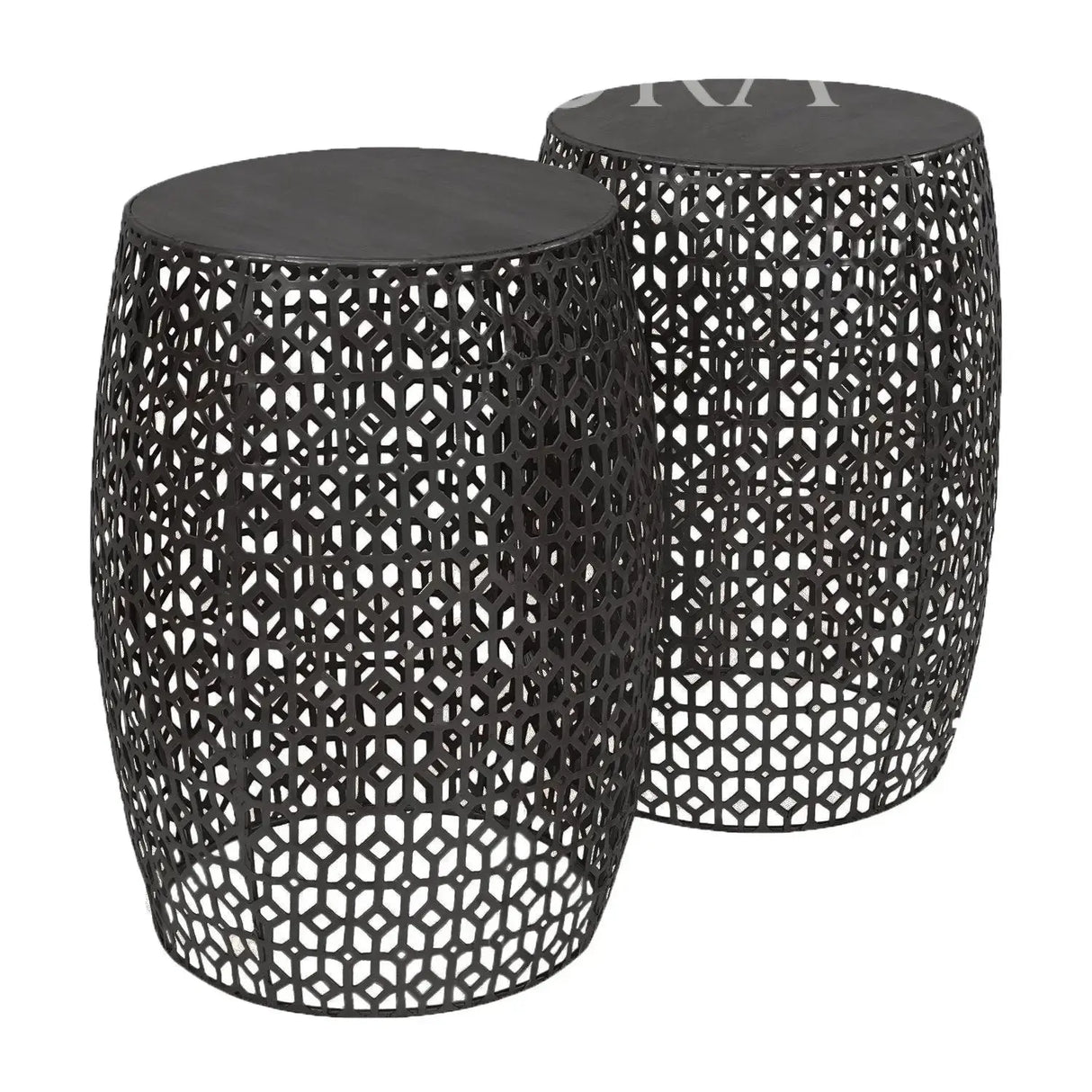 Taburete Filigrana Negro Mate - Set de 2 Re Decora