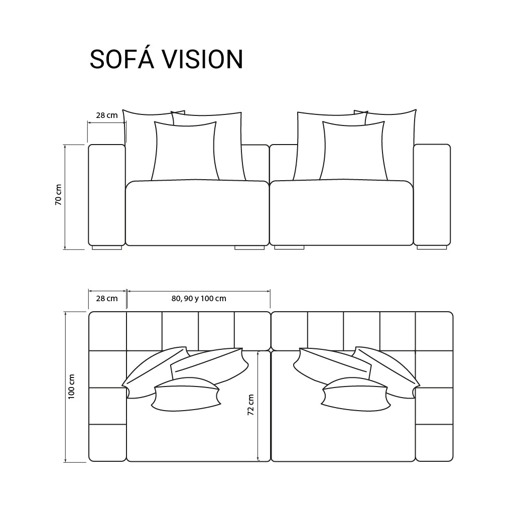 Sofá Vision 2 cuerpos