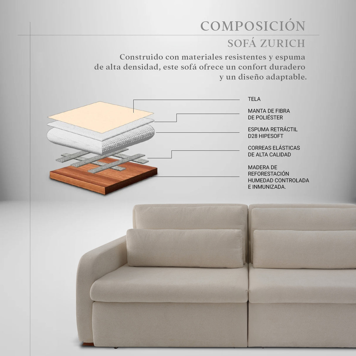 Sofá Cama 2 cuerpos Zurich Stock