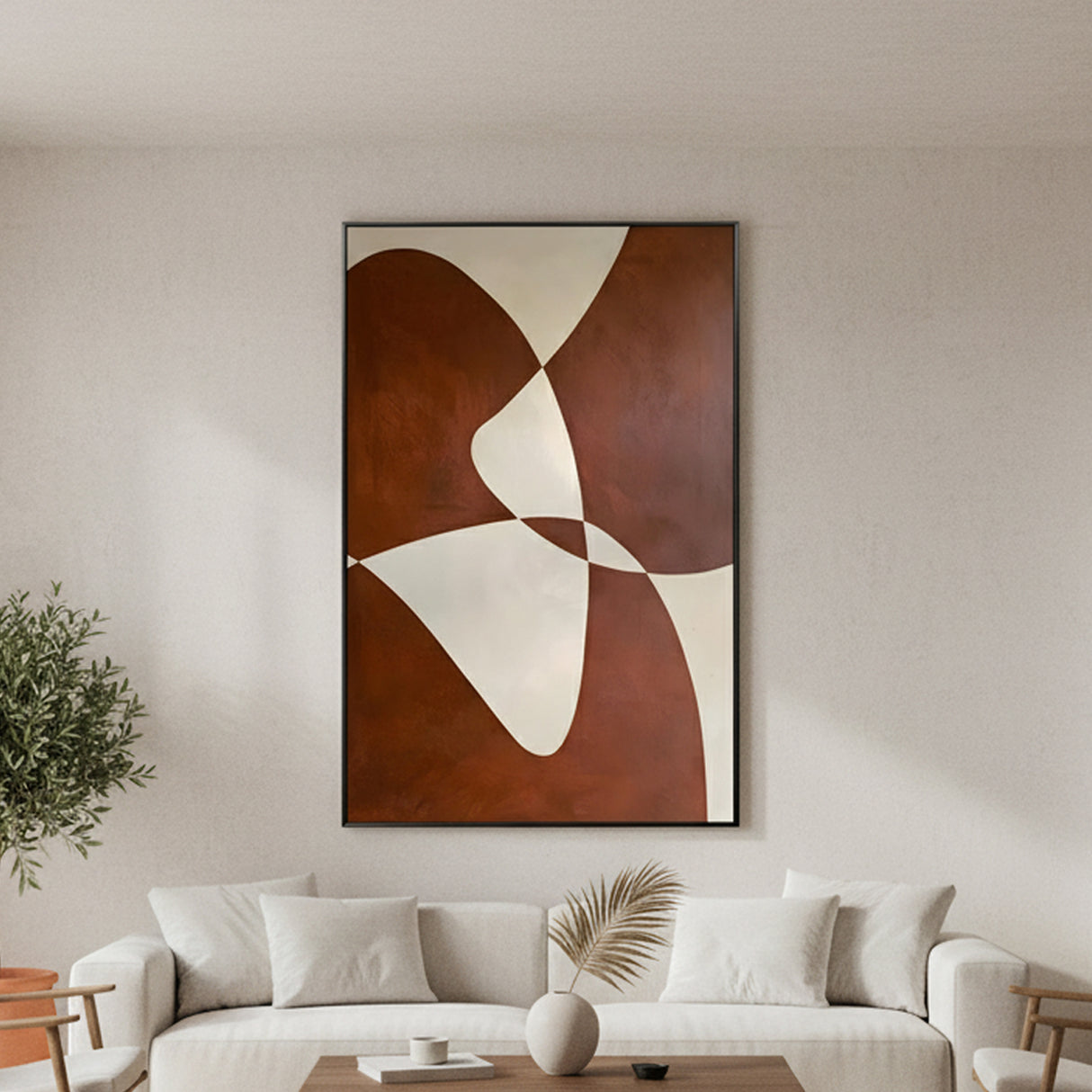 Cuadro abstracto caoba