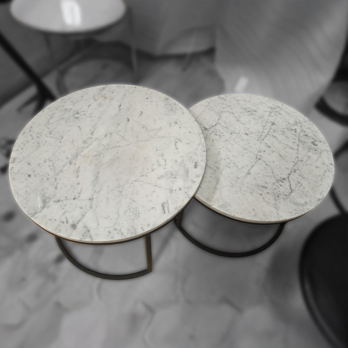 Mesas de centro Nido Mármol Blanco - Set de 2 Outlet S/CAMBIO NI DEVOLUCIÓN Re Decora