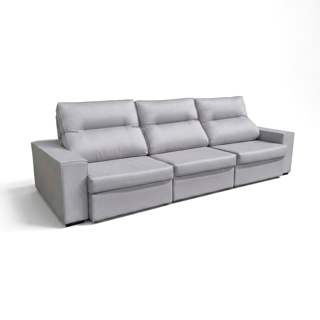 Sofá 3 Cuerpos Houston Tejido Gris 1001 - 3.14MT Stock
