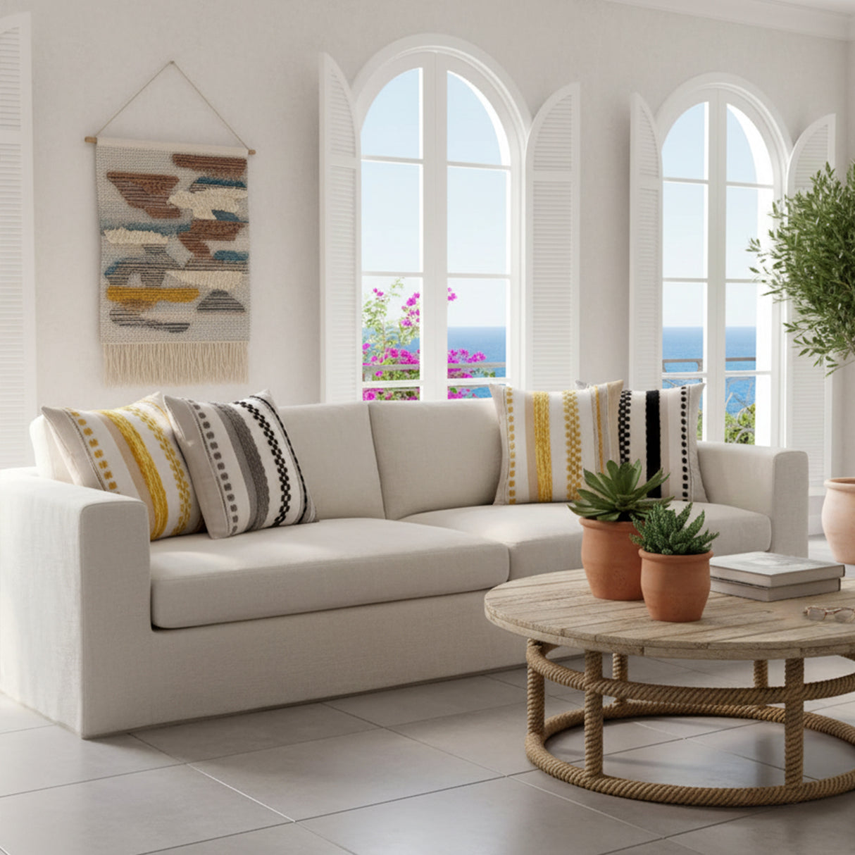 Funda de Cojín Mosaico Bordado