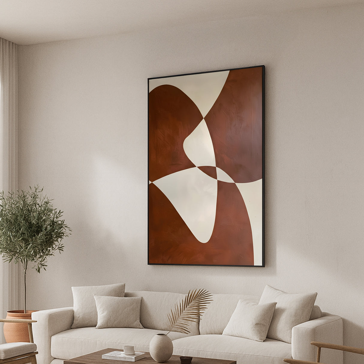 Cuadro abstracto caoba