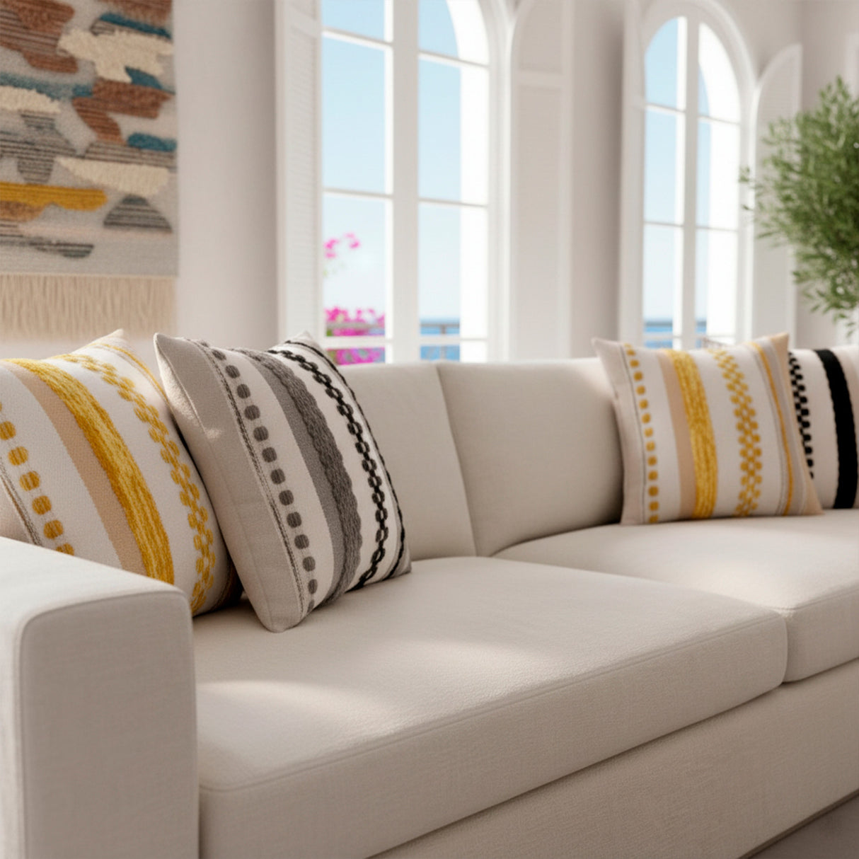 Funda de Cojín Mosaico Bordado