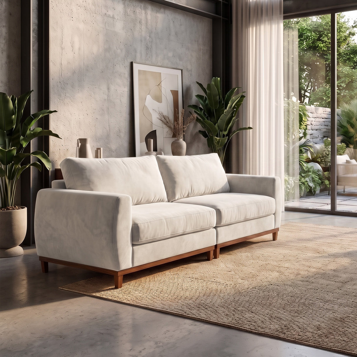 Sofá 2 Cuerpos Adesso Single Tela Beige - 2.10m a Confección