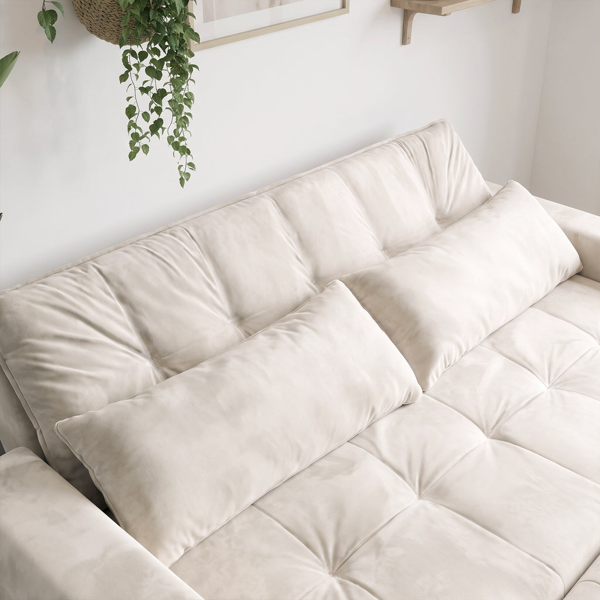 Sofá Cama 2 cuerpos Londres Tela Beige - 1.70m