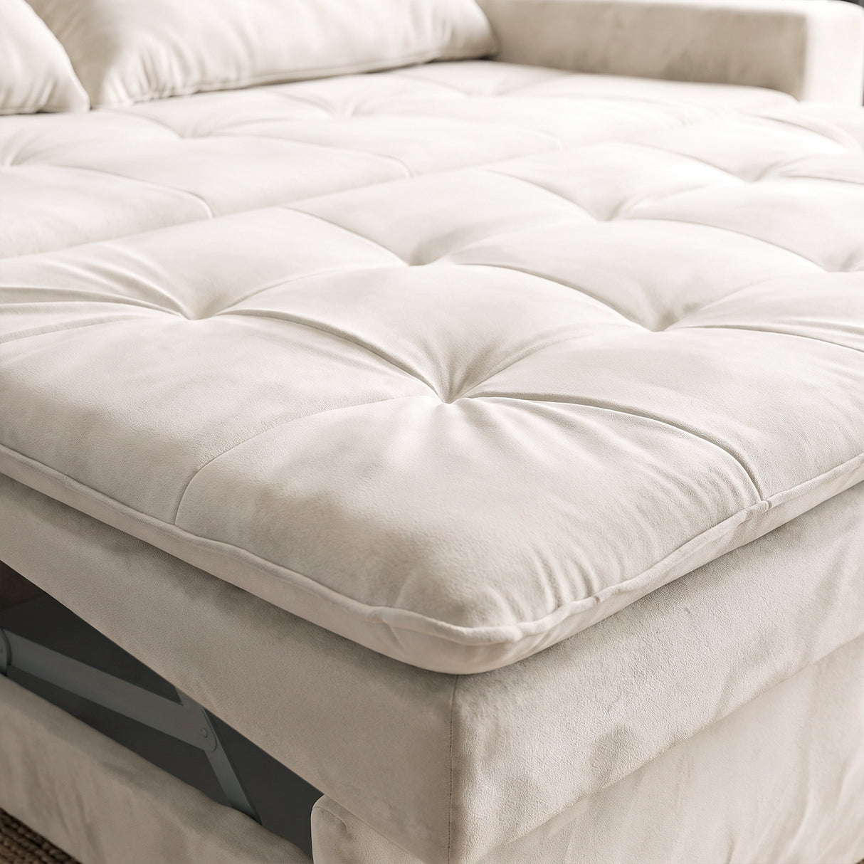 Sofá Cama 2 cuerpos Londres Tela Beige - 1.70m