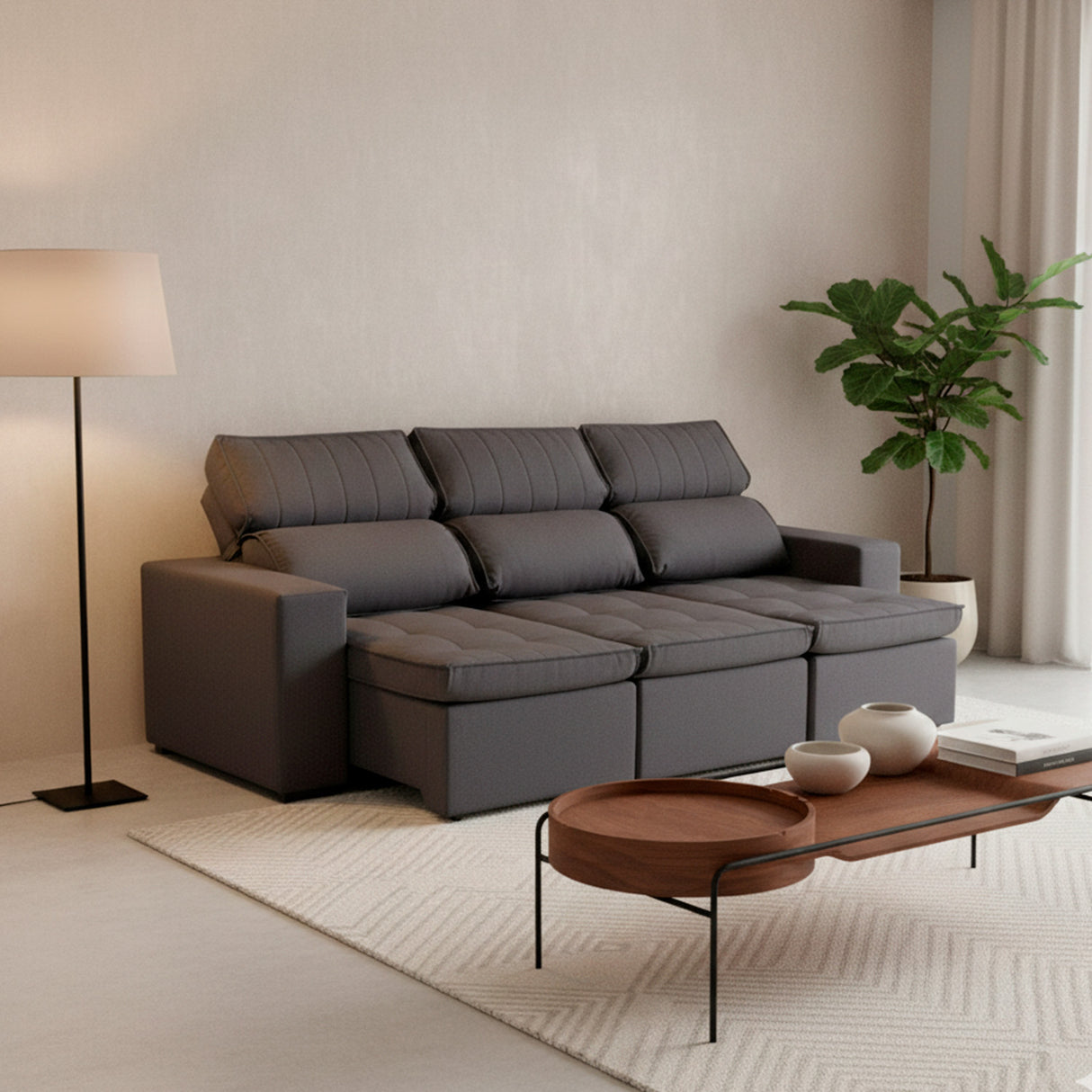 Sofá Reclinable y Extensible Toquio 2.54 MT 2389 Stock