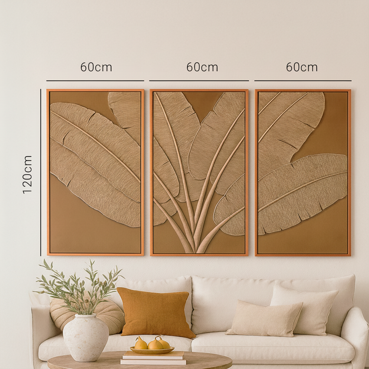 Cuadro natural plumas 3 set