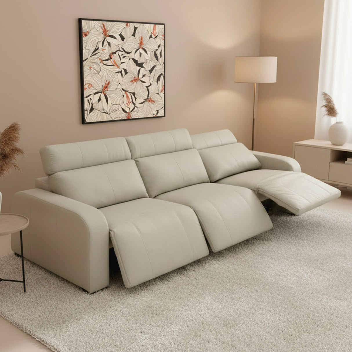 Sofá de Cuero Trivor Reclinable y Extensible