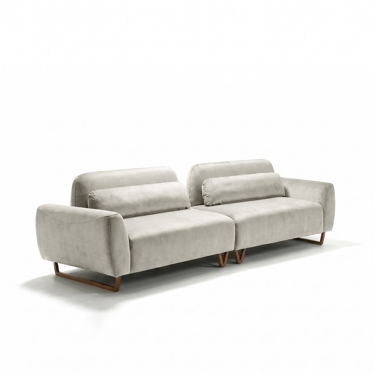 Sofá 2 cuerpos Laguna Cónico Tela Beige - 2.62m
