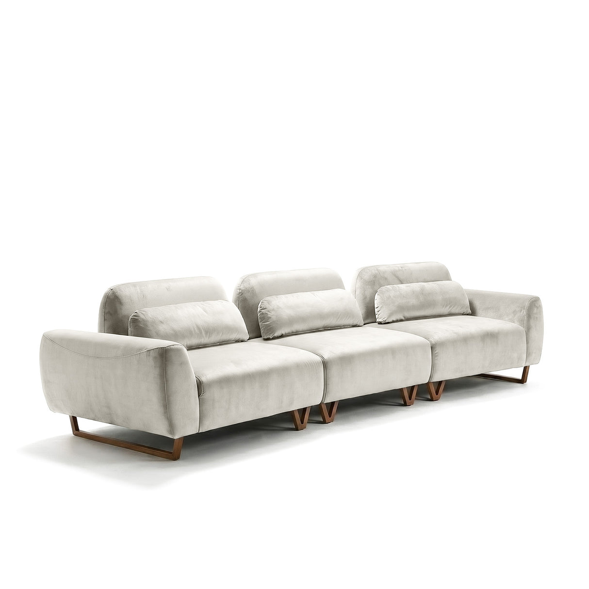 Sofá 3 cuerpos Laguna Cónico Tela Beige - 3.12m