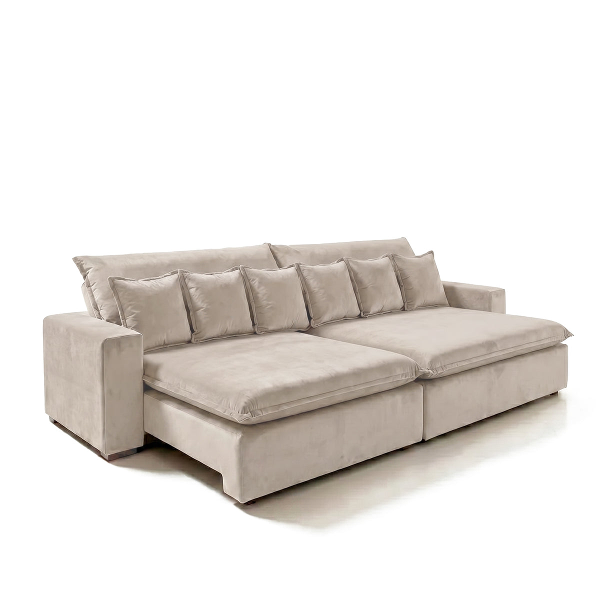 Sofá 2 Cuerpos Moon Tela Beige - 2.40m