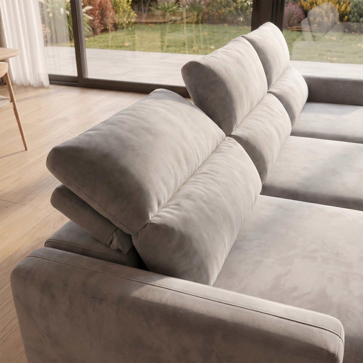 Sofá 3 Cuerpos Dublin Tela Beige - 3.30m