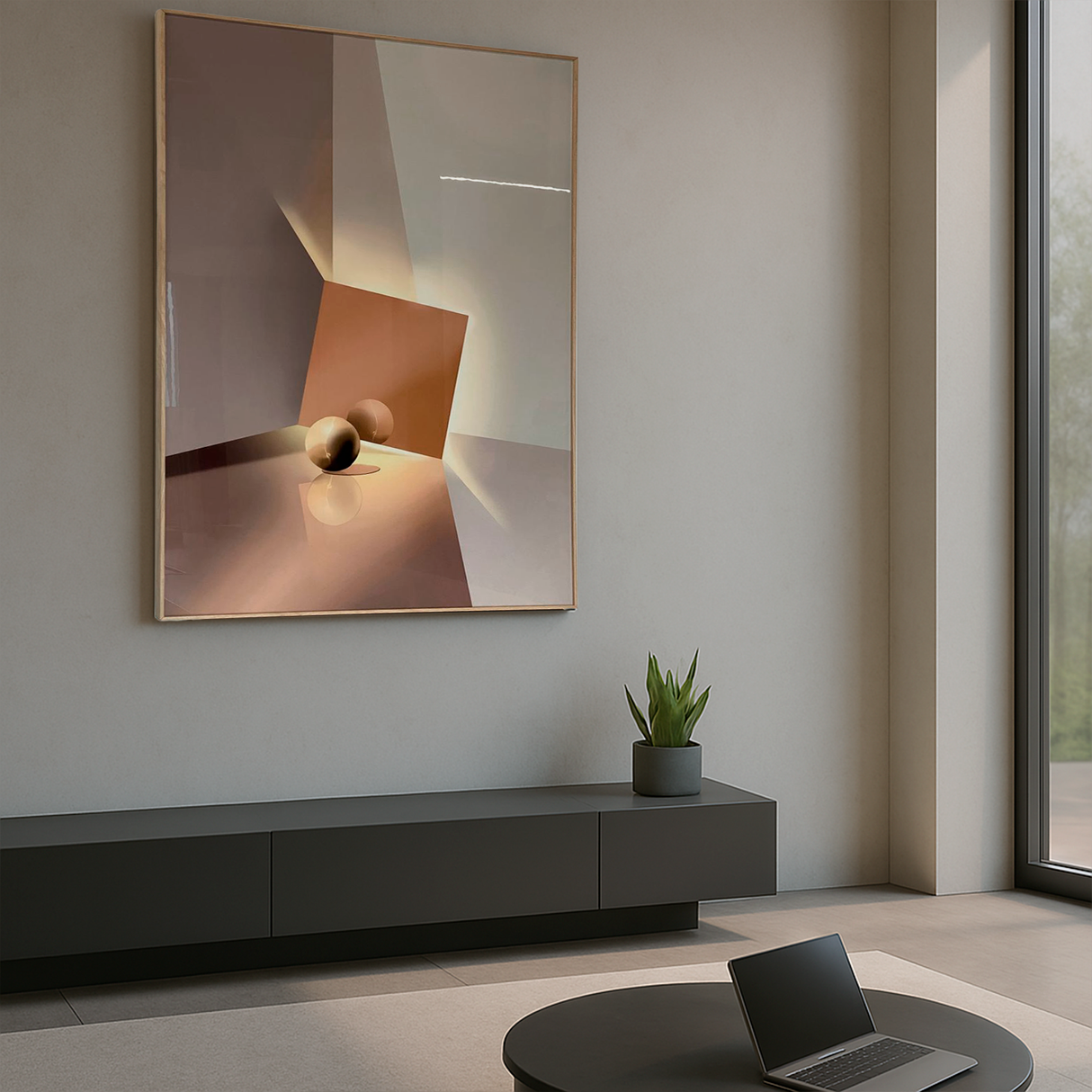 Cuadro Decorativo Abstracto Dorado