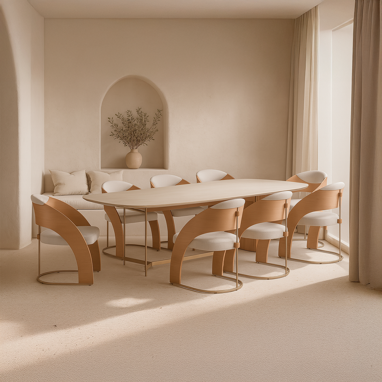 Mesa de comedor Nala y poltrona Renata