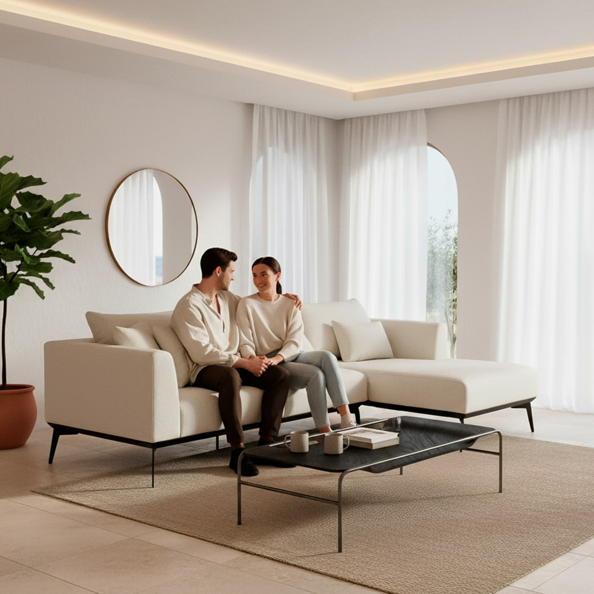 Sofá Palace con Chaise 2.76 MT 6010 Stock