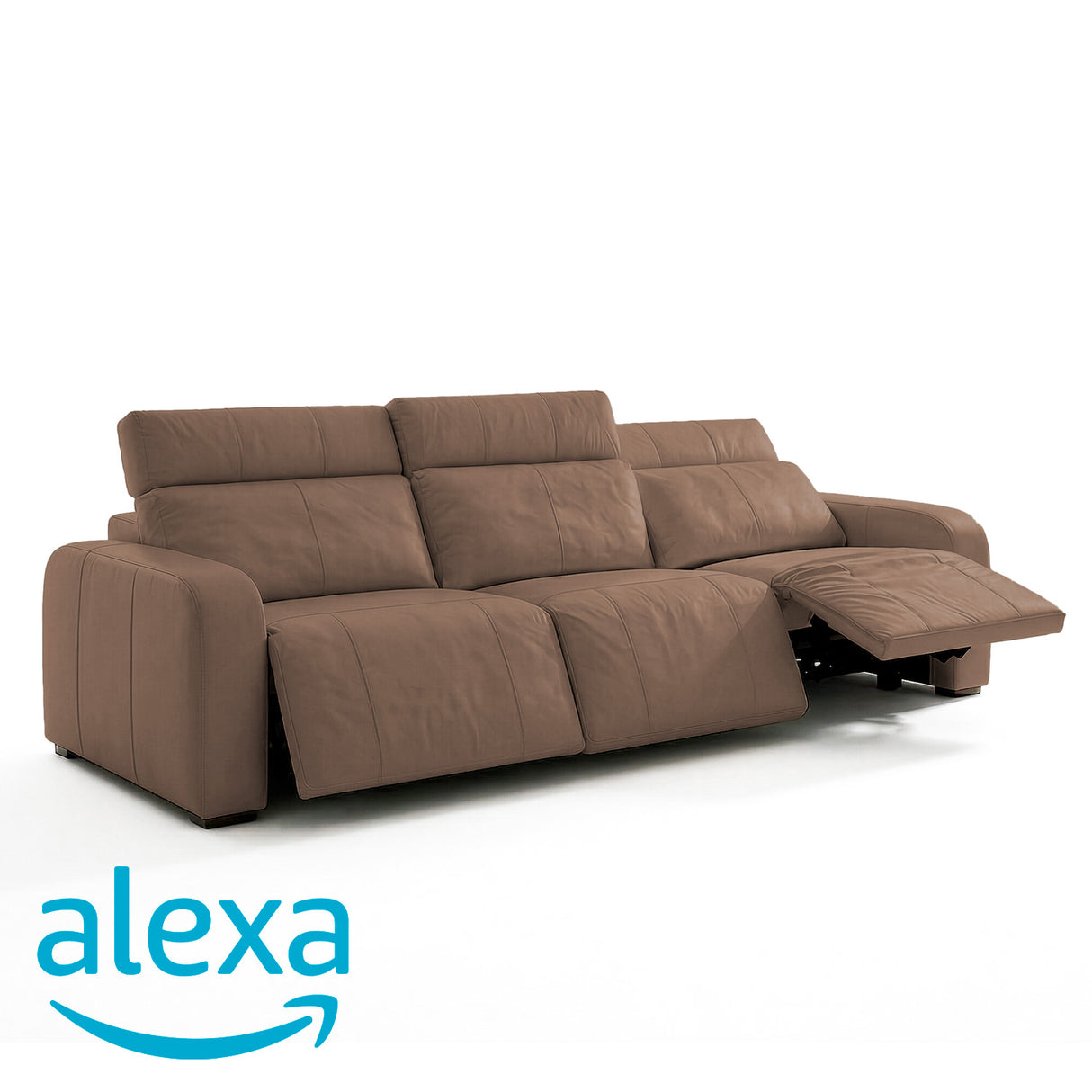 Sofá de Cuero Trivor Reclinable y Extensible