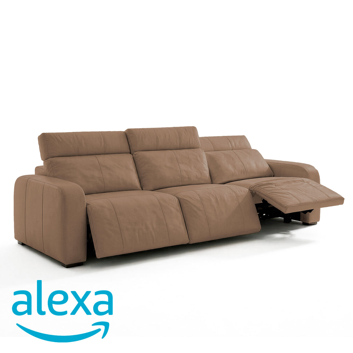 Sofá de Cuero Trivor Reclinable y Extensible