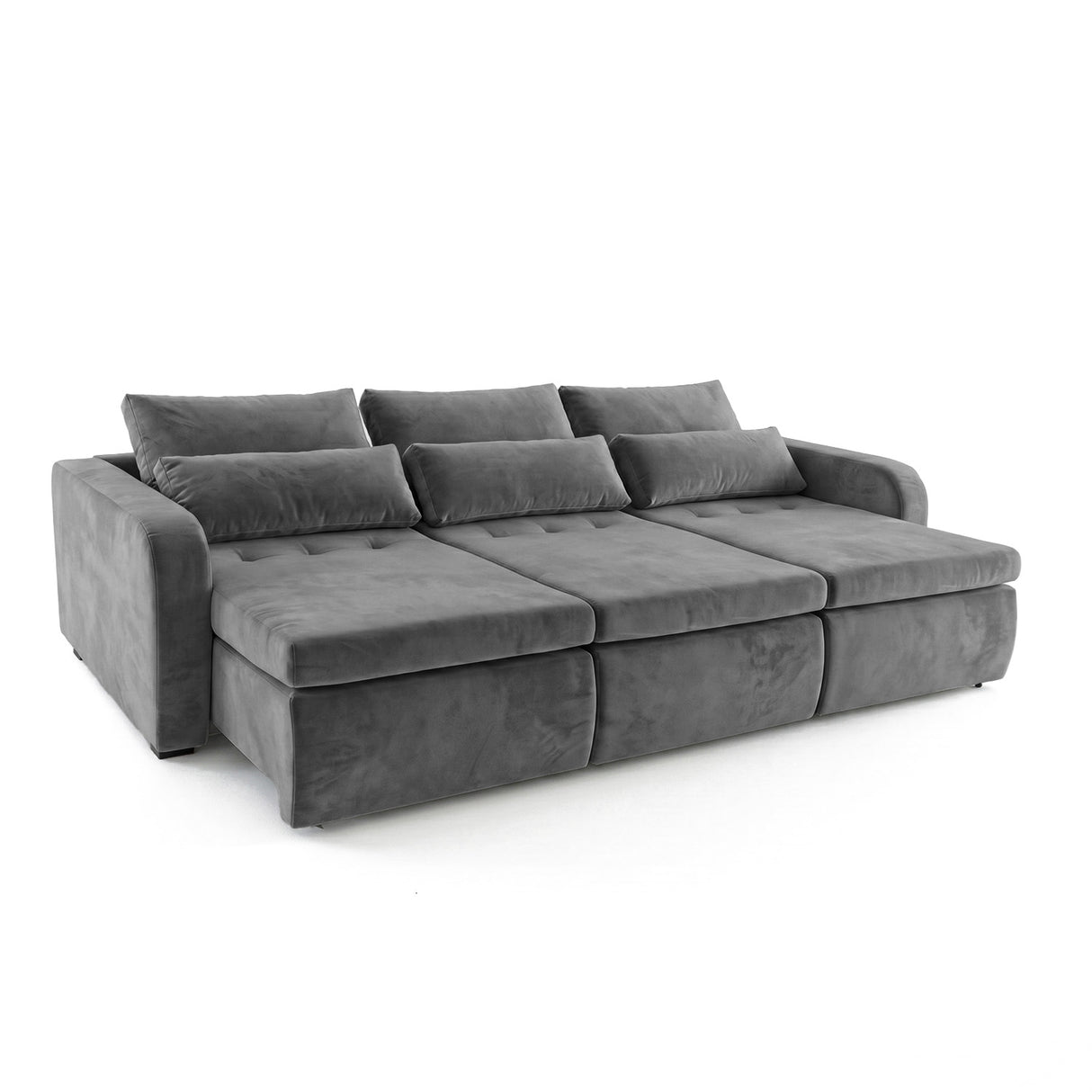 Sofá 3 cuerpos Zurich Tela Gris oscuro - 2.98m