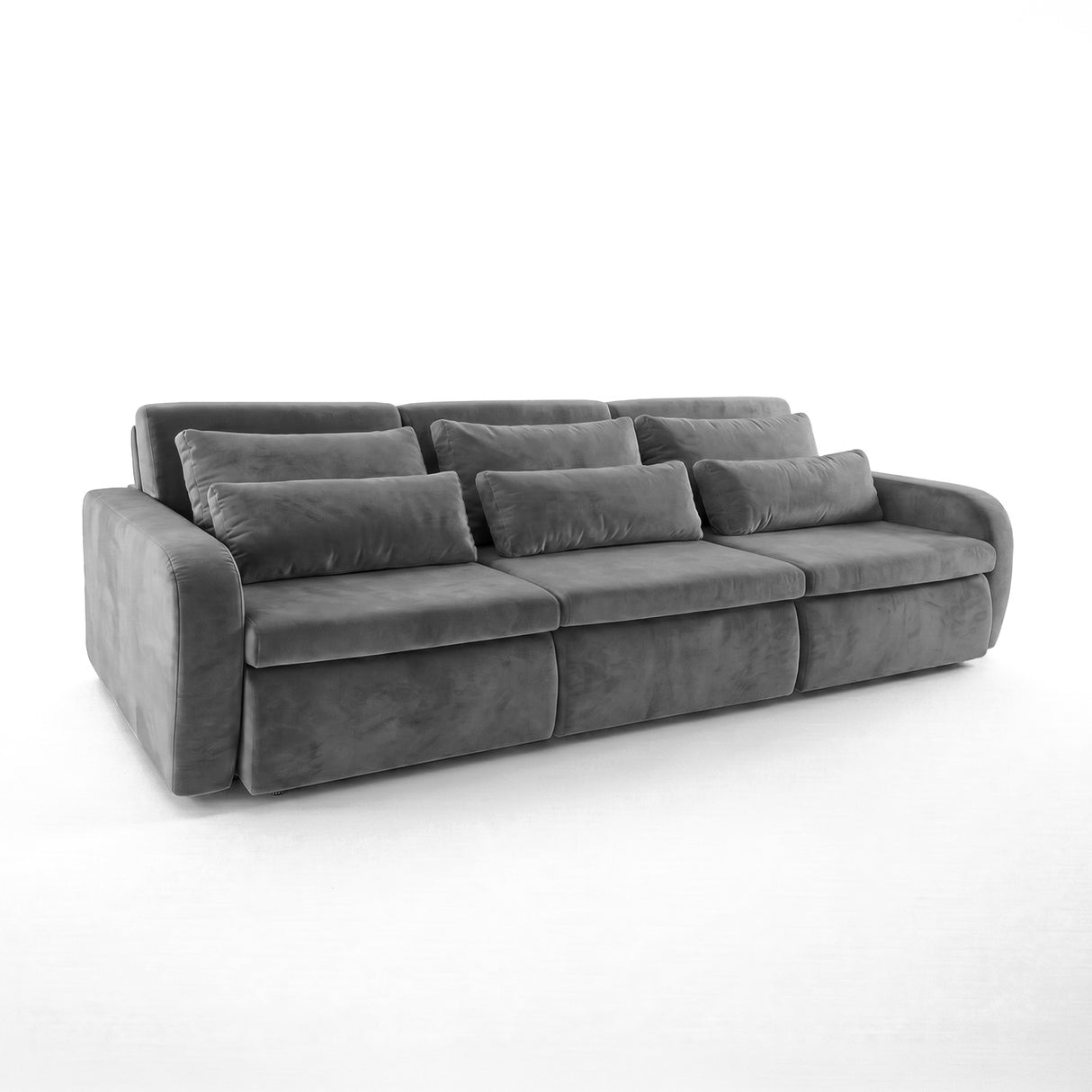 Sofá 3 cuerpos Zurich Tela Gris oscuro - 2.98m