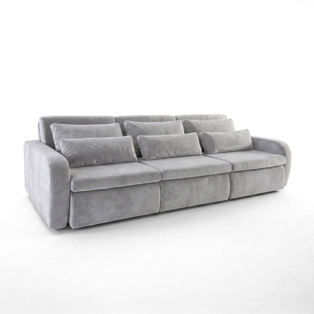 Sofá 3 cuerpos Zurich Tela Gris claro- 2.98m