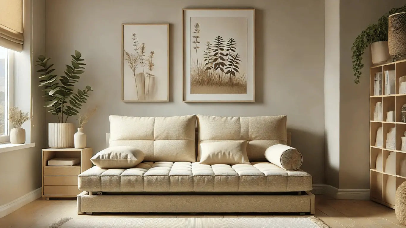 Comedor pequeño y moderno con mesa blanca y sillas elegantes, iluminado por lámparas colgantes y luz natural.