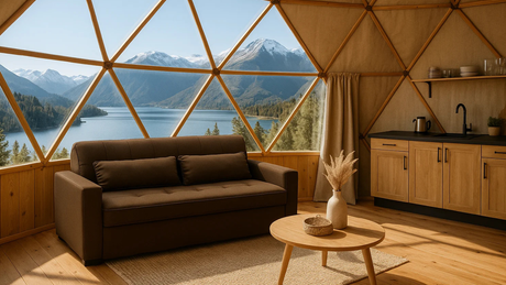 Sofá cama Londres en un Domo con vista a la montaña