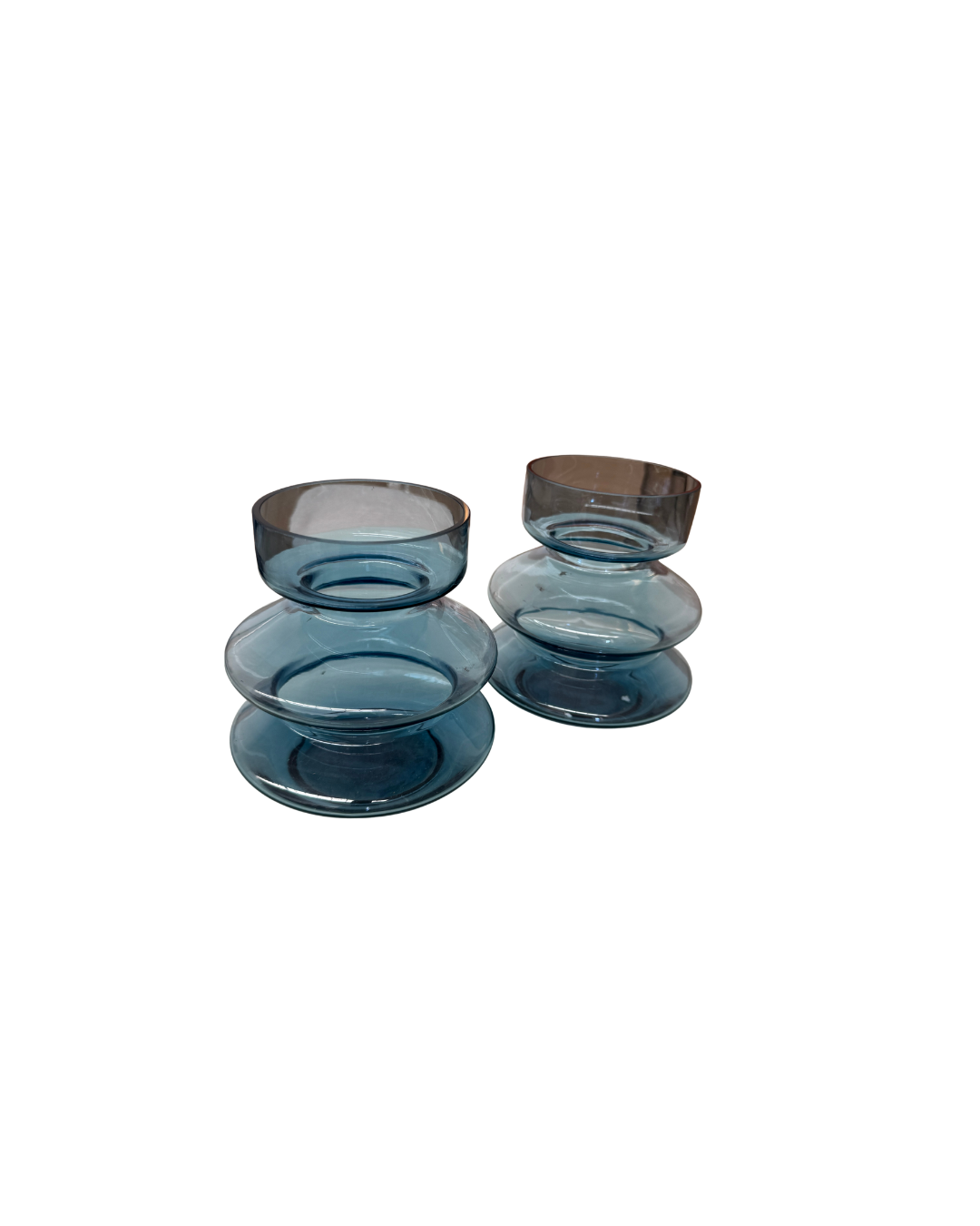 Frasco decorativo vidrio azul Set x 2