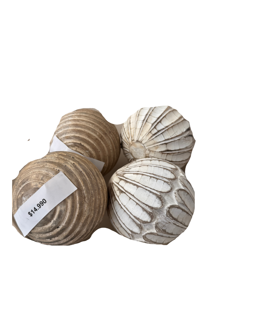 Esfera decorativa de madera Set x 4