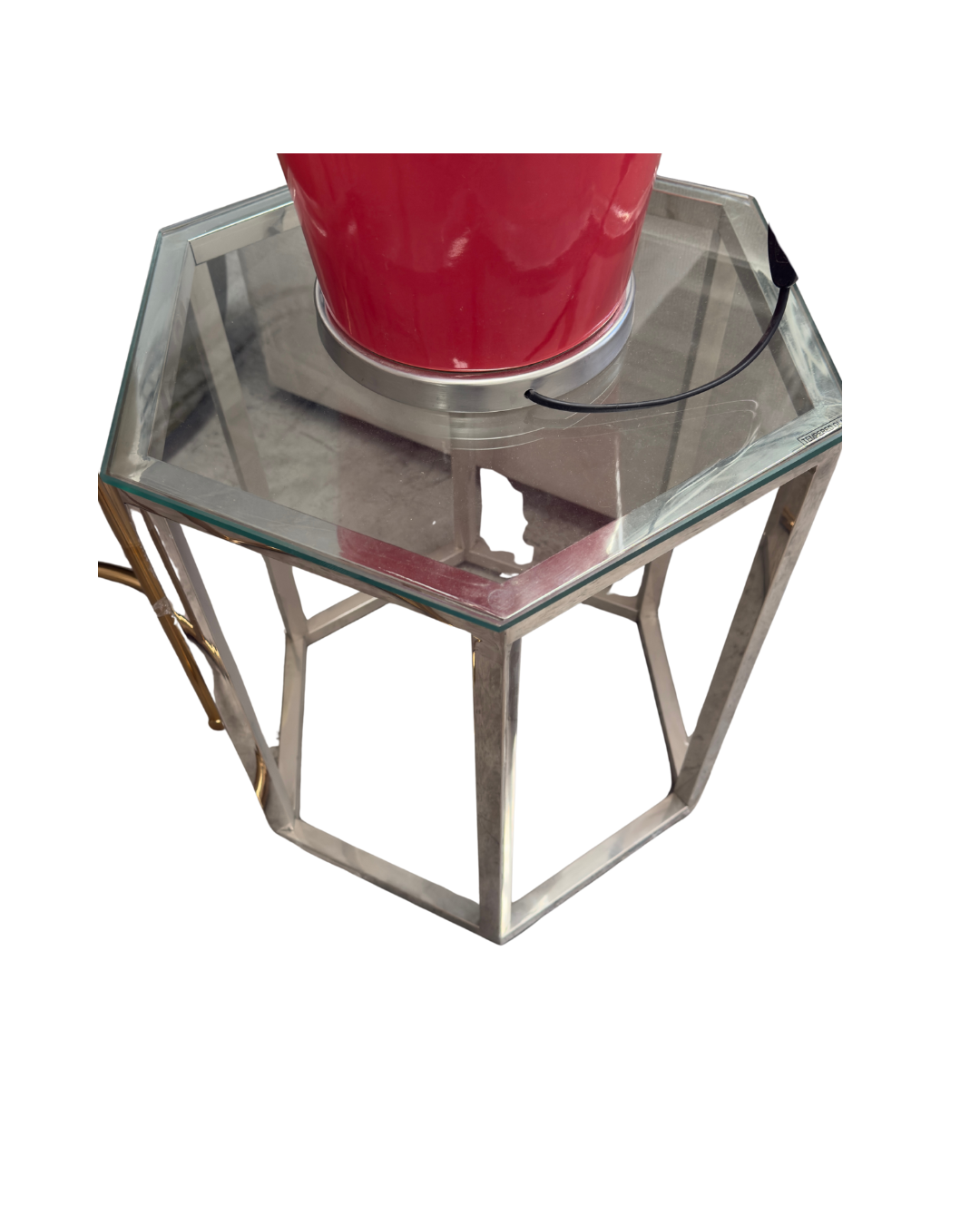 Mesa lateral acero hexágono