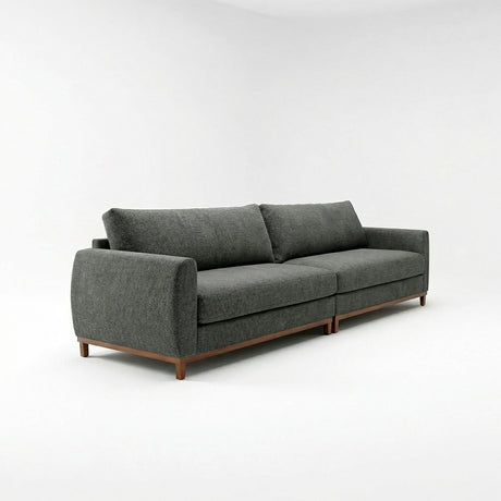 Sofá de dos cuerpos, tela lino, color grafito. 
