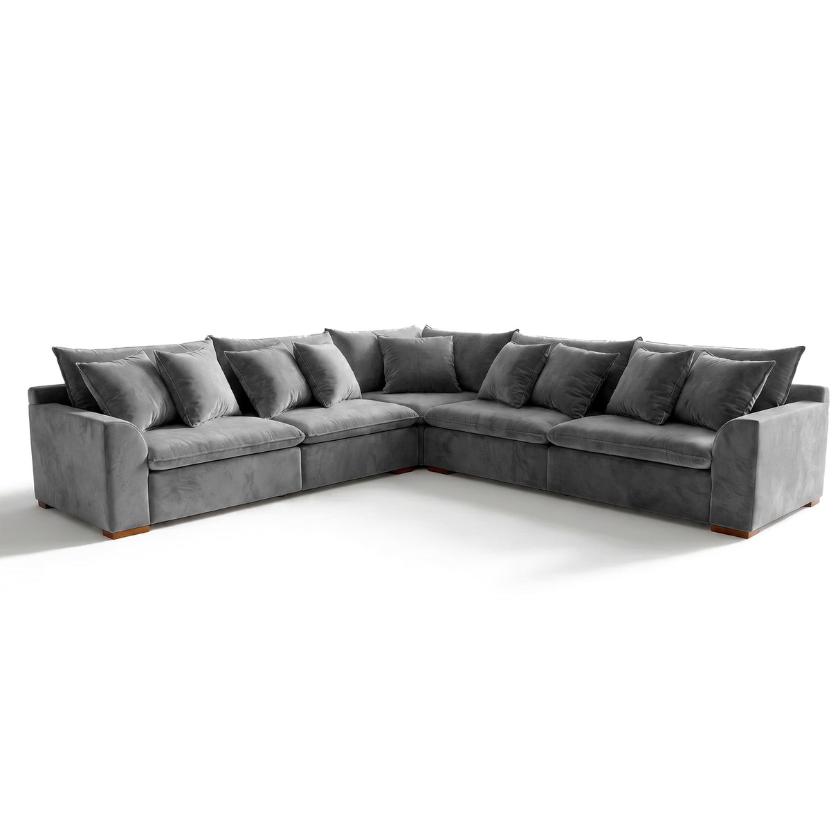 Sofá 4 Cuerpos Atualittá en "L" Tela Gris Oscuro - 2.97M x 2.97M  de Chaise Longue