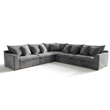 Sofá 4 Cuerpos Atualittá en "L" Tela Gris Oscuro - 2.97M x 2.97M  de Chaise Longue